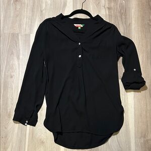 ModCloth Fervour Black Button-Up Blouse
